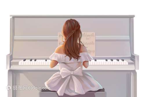 彈鋼琴的小女孩