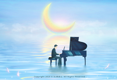 海上鋼琴師|插畫|商業(yè)插畫|靈魂畫師DJ藥靈兒 